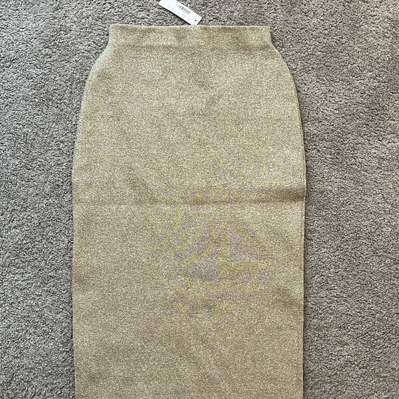 J Crew Black Label size XS Elegant Gold Pencil Skirt New with tags - Picture 7 of 15